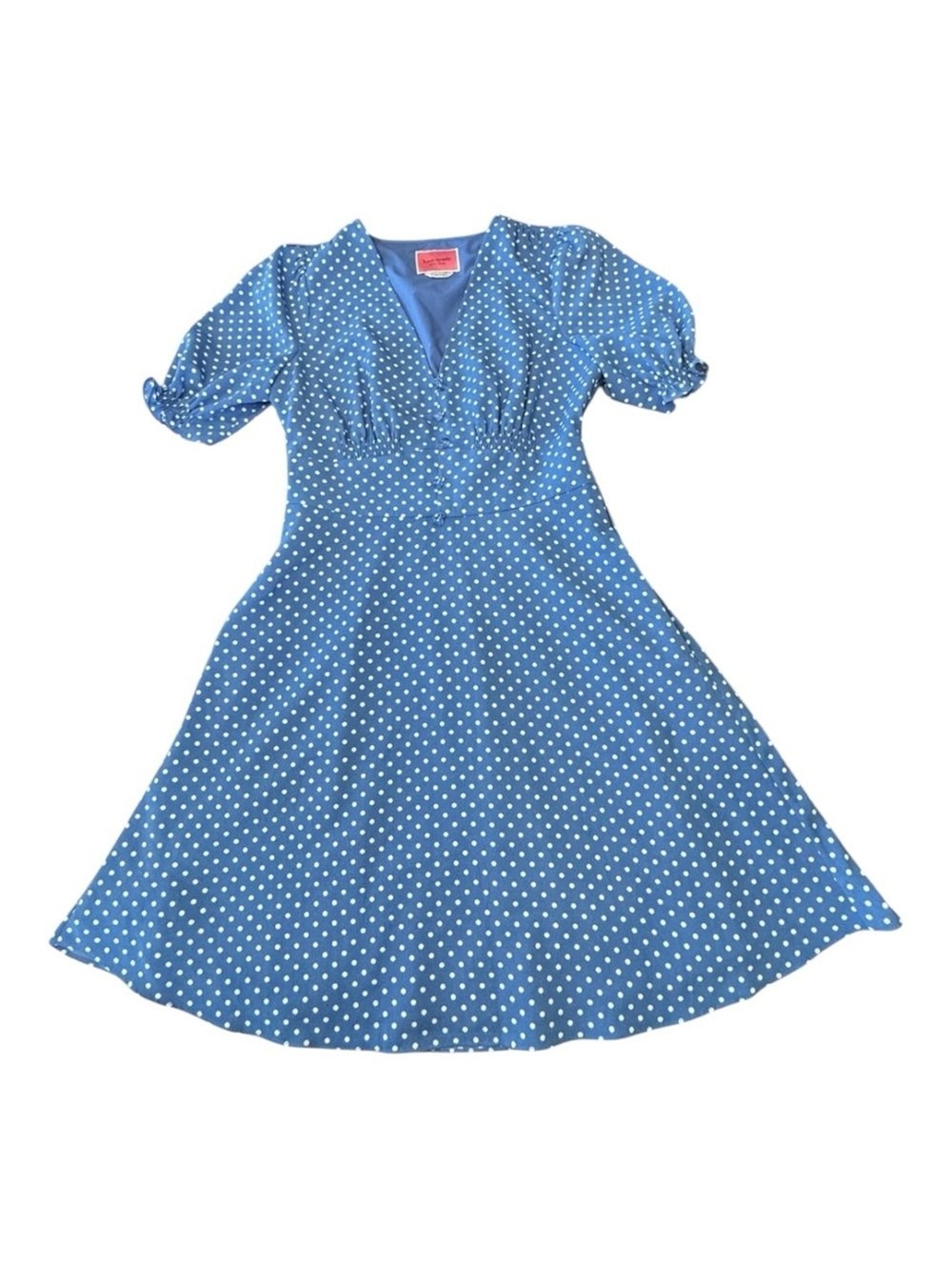 Kate Spade New York Tea Garden Dot Dress Fit And Flare Blue Polka Dot Women’s 2